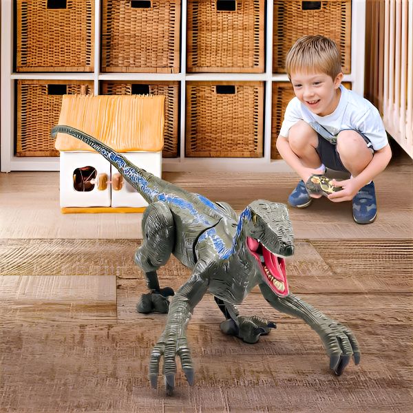 [Hometech] Remote Control Velociraptor Dinosaur Toy with Lights and Sounds