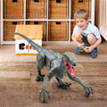 [Hometech] Remote Control Velociraptor Dinosaur Toy with Lights and Sounds