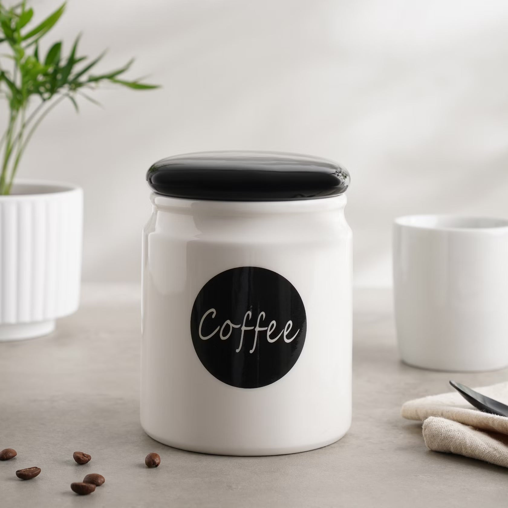 [Hometech] Aros Coffee Canister 800ml, White