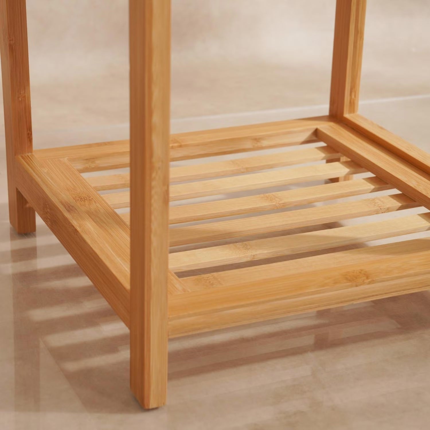 [Hometech] 3-Tier Bamboo Bath Rack, 30x30x57cm, Natural Finish