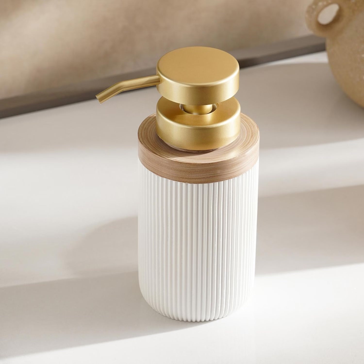 [Hometech] Soap Dish, Dispenser & Tumbler Set for Bathroom, White