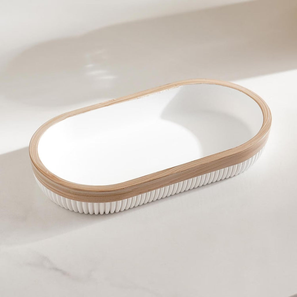 [Hometech] Soap Dish, Dispenser & Tumbler Set for Bathroom, White