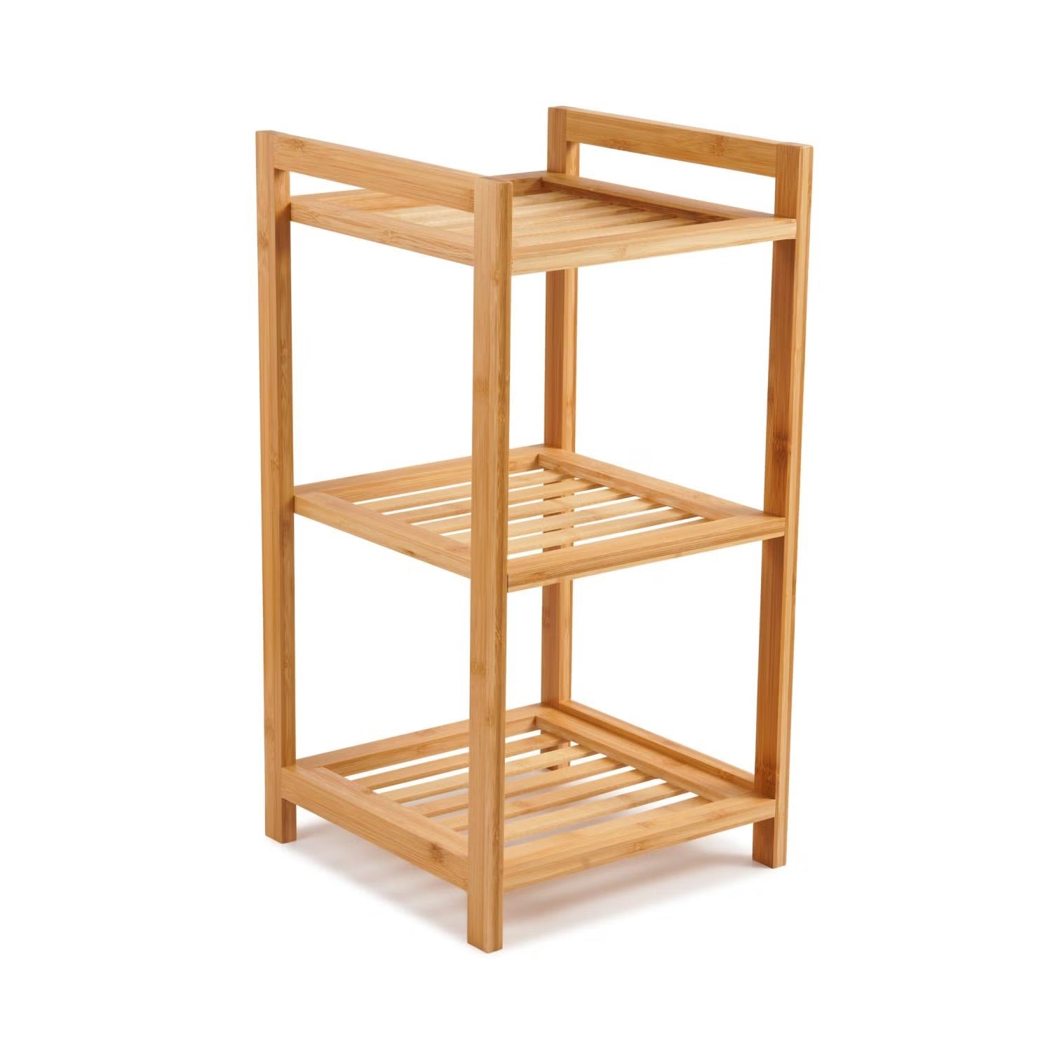 [Hometech] 3-Tier Bamboo Bath Rack, 30x30x57cm, Natural Finish