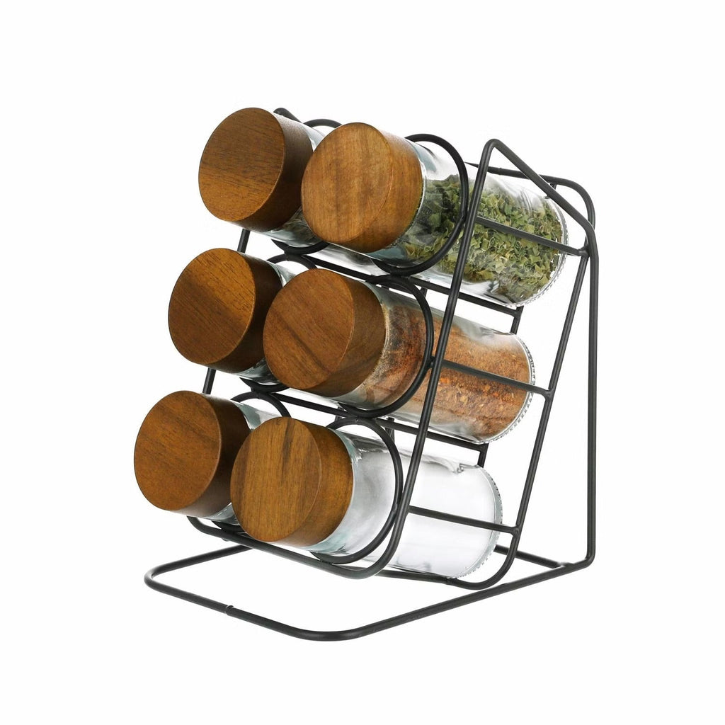 [Hometech] Virella 6 Piece Jar Set for Spices with Slanting Stand