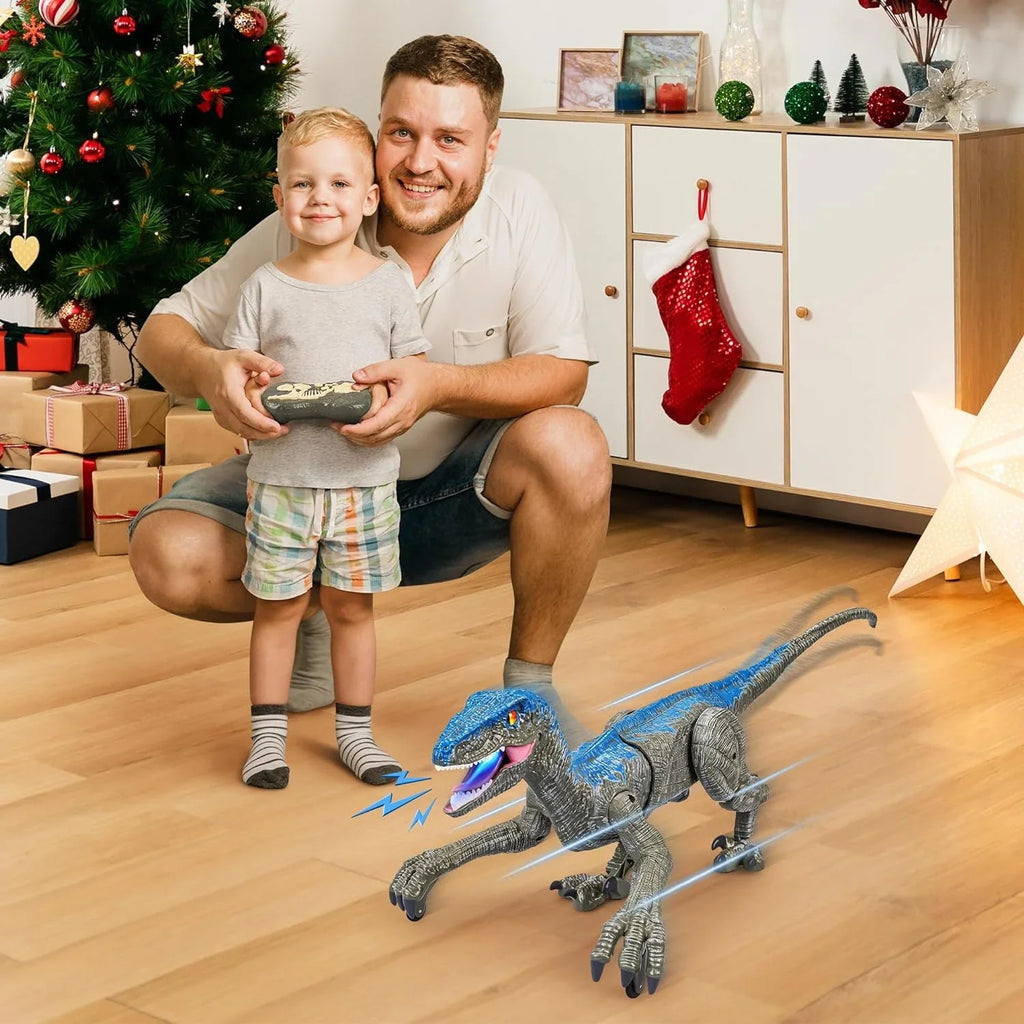 [Hometech] Remote Control Velociraptor Dinosaur Toy with Lights and Sounds