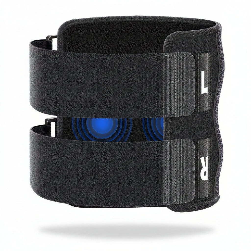 [Hometech] Knee Support Brace with Adjustable Buckle Straps and Dual Pads