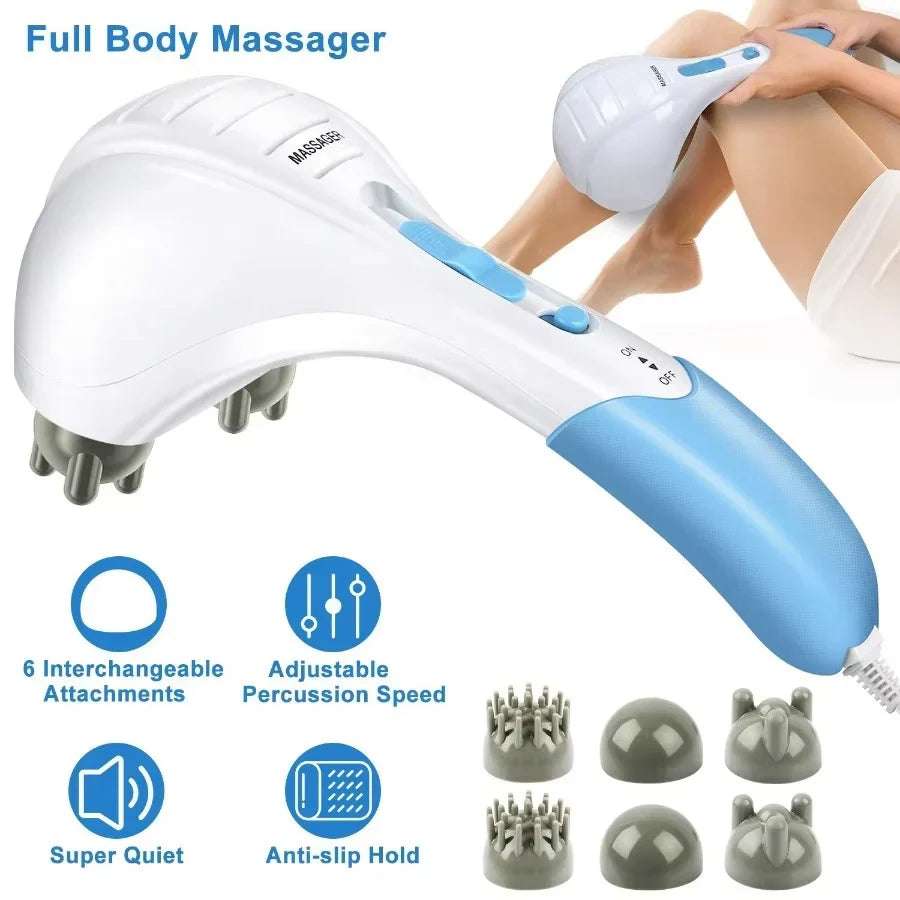 [Hometech] Dual Vibration Handheld Electric Massager with Adjustable Intensity