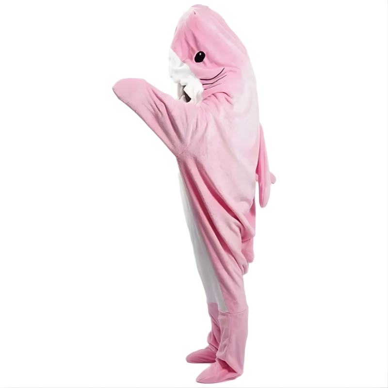 [Hometech] Soft Flannel Shark Hoodie Blanket