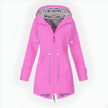 [Hometech] Stylish Long Rain Jacket for Women – Windproof & Waterproof Design