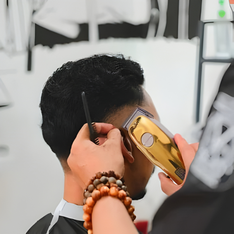 [Hometech] Gold Hair Clipper 7 Piece Set for Men with Adjustable Blades