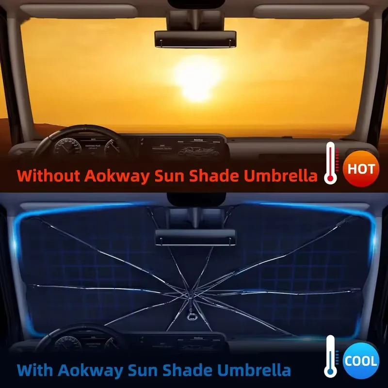[Hometech] Windshield Sun Shade, Umbrella Foldable UV Blocking Car Sunshade