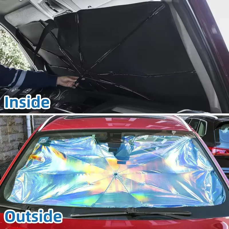 [Hometech] Windshield Sun Shade, Umbrella Foldable UV Blocking Car Sunshade