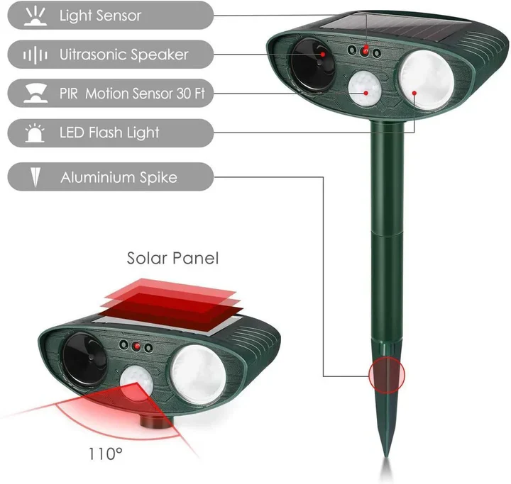[Hometech] Solar Powered Ultrasonic Chipmunk Repeller