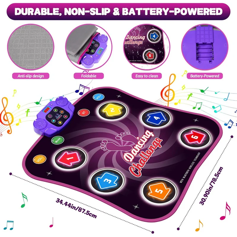 [Hometech] Interactive Dance Mat with 5 Levels of Fun and Challenges for Kids