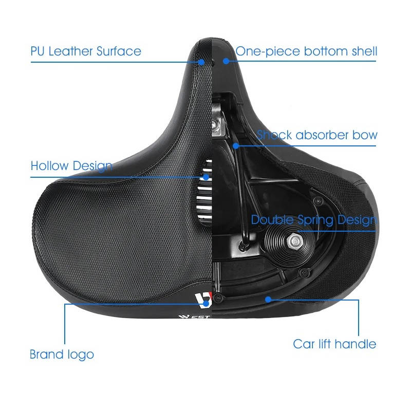 [Hometech] Memory Foam Bike Saddle with Ventilation for Long Rides