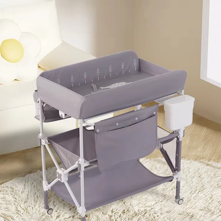 [Hometech] Foldable Baby Changing Table with Adjustable Height & Built-In Bath