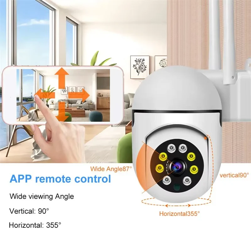[Hometech] Wireless PTZ WiFi Camera with 1080P HD, 4X Zoom & Night Vision