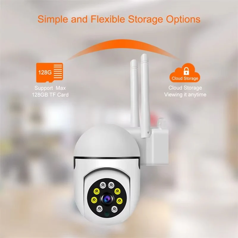 [Hometech] Wireless PTZ WiFi Camera with 1080P HD, 4X Zoom & Night Vision