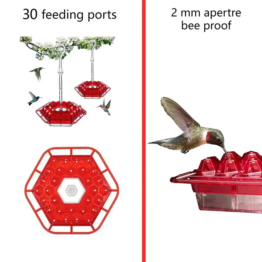 [Hometech] Hanging Hummingbird Feeder Leak Proof Design with Ant Protection & Perch