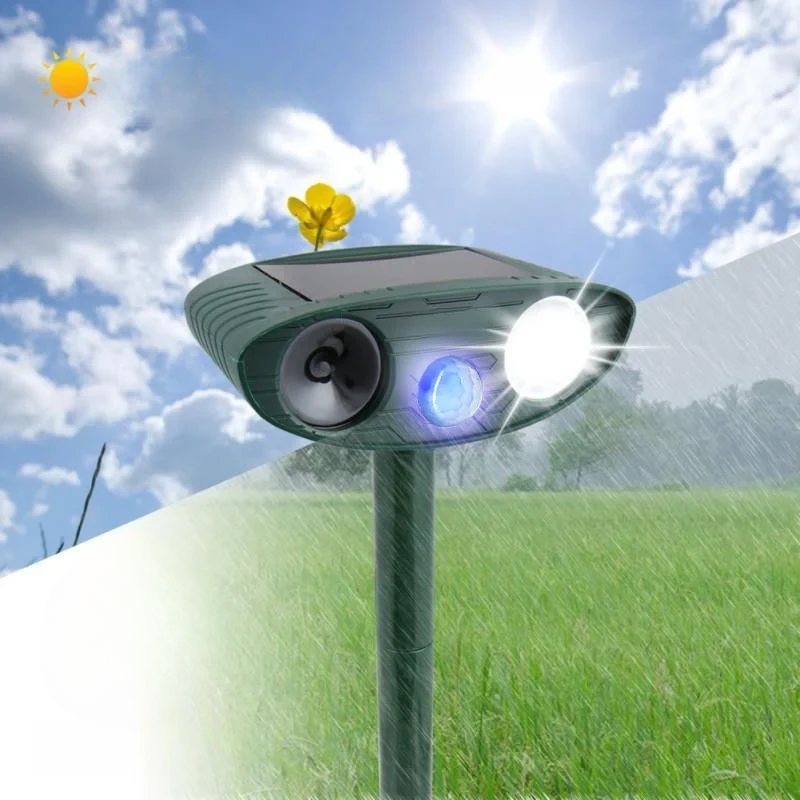 [Hometech] Ultrasonic Deer Repeller, Pack of 4 Solar Powered Repellers