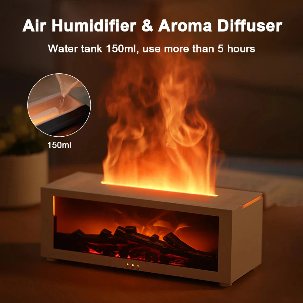 [Hometech] Air Humidifier and Air Purifier with Aromatherapy Flame Effect