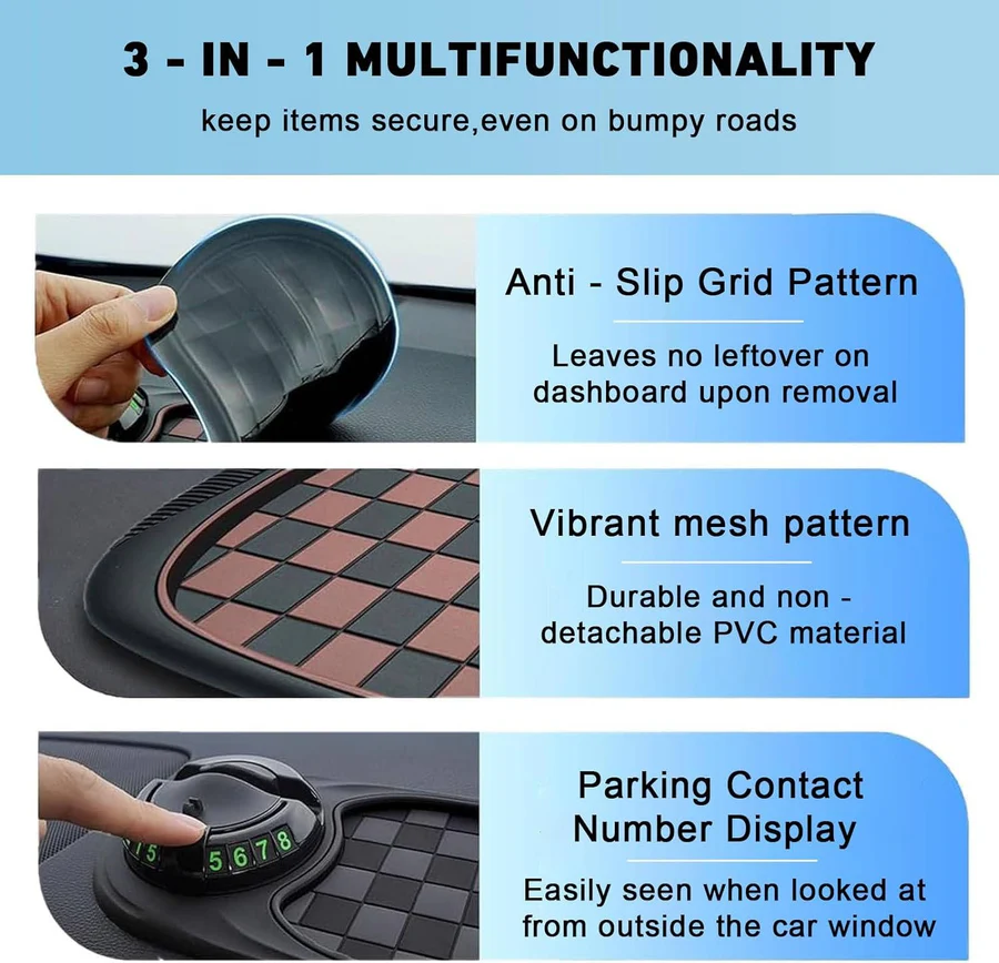 [Hometech] Universal Car Phone Holder with Anti-Slip Dash Mat