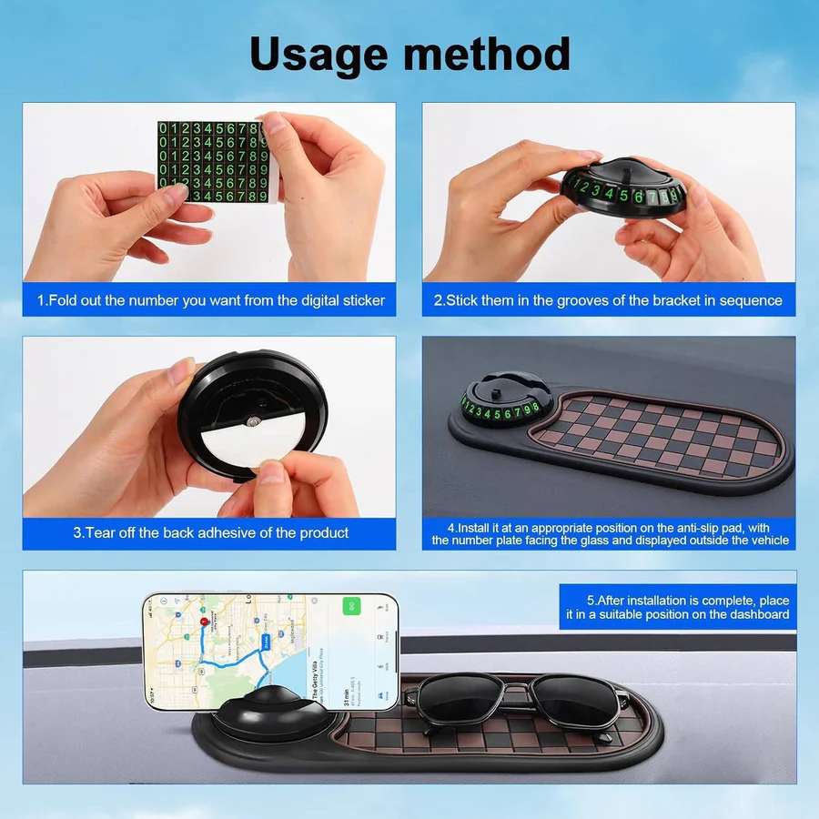 [Hometech] Universal Car Phone Holder with Anti-Slip Dash Mat