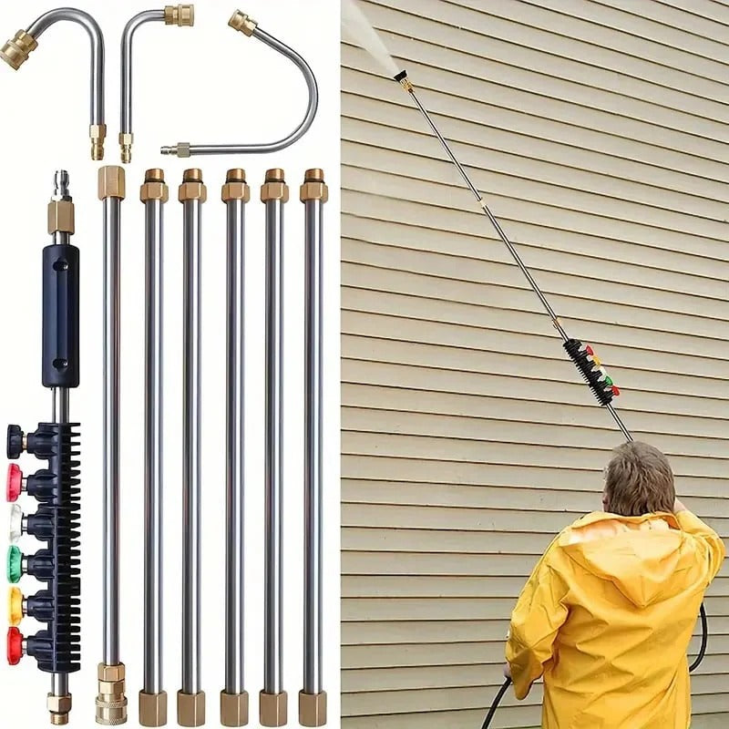 [Hometech] 4000 PSI Telescoping High Pressure Washer Wand Set for Gutter & Roof Drainage & Walls Cleaning
