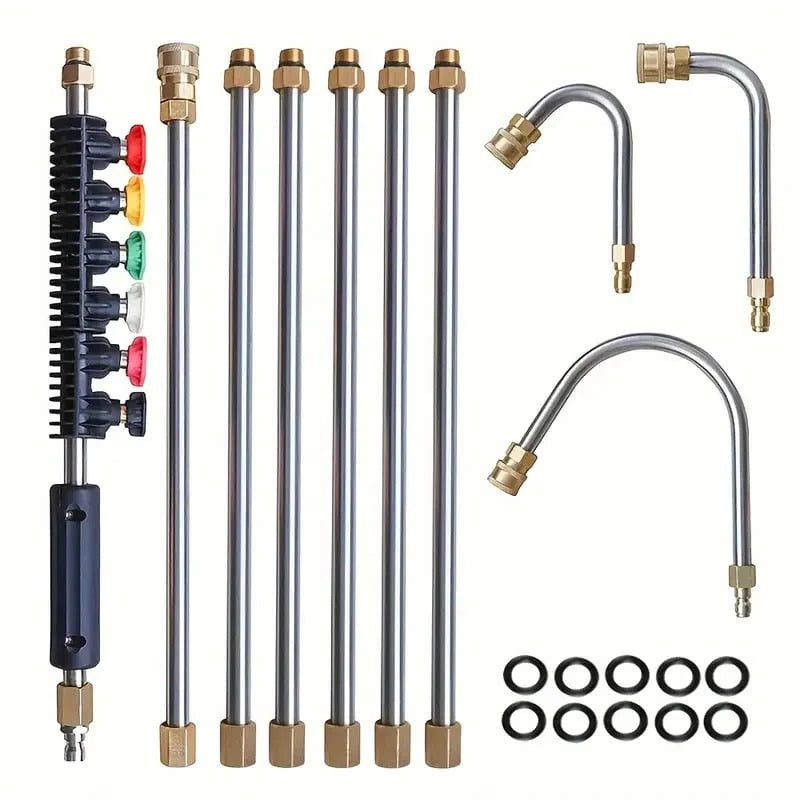 [Hometech] 4000 PSI Telescoping High Pressure Washer Wand Set for Gutter & Roof Drainage & Walls Cleaning
