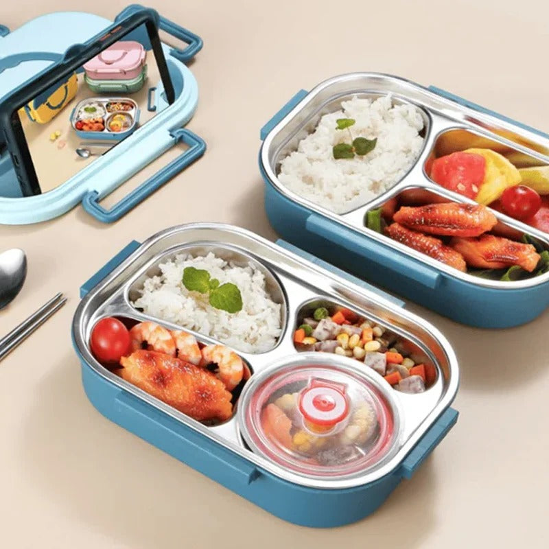 [Hometech] Thermal Lunch Box with 4 Compartments, Stainless Steel