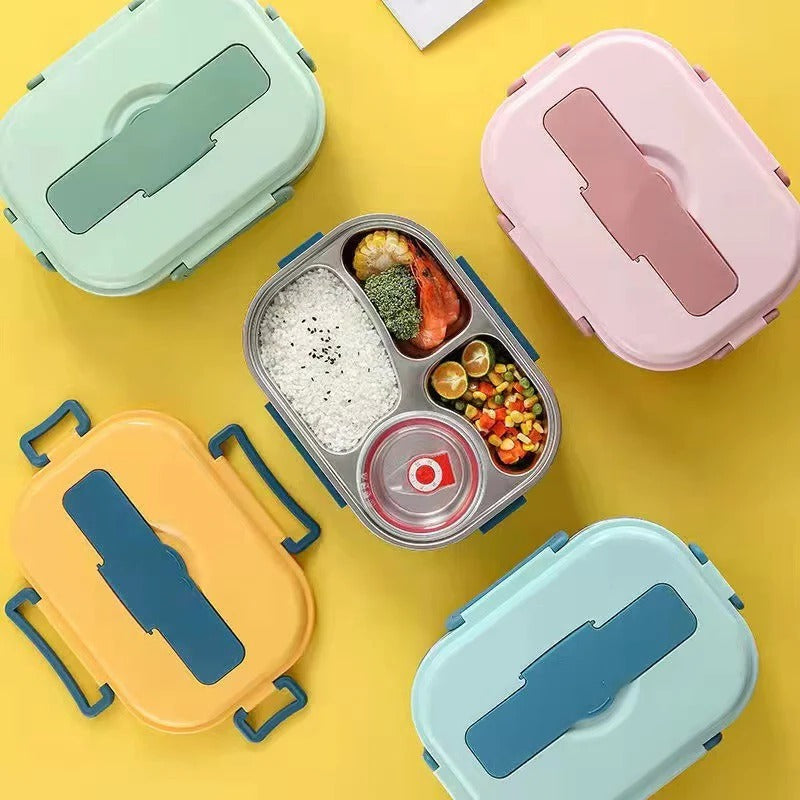 [Hometech] Thermal Lunch Box with 4 Compartments, Stainless Steel