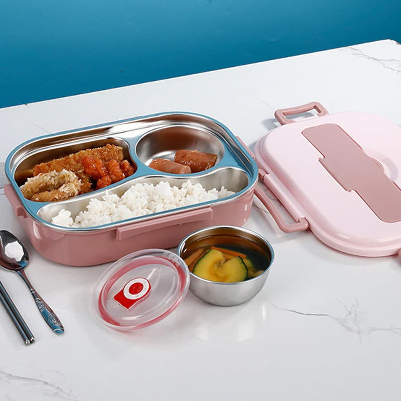 [Hometech] Thermal Lunch Box with 4 Compartments, Stainless Steel