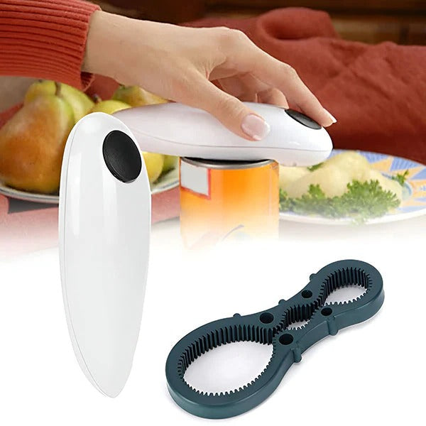 [Hometech] Hands-Free Electric Can Opener with Built-In Bottle Opener