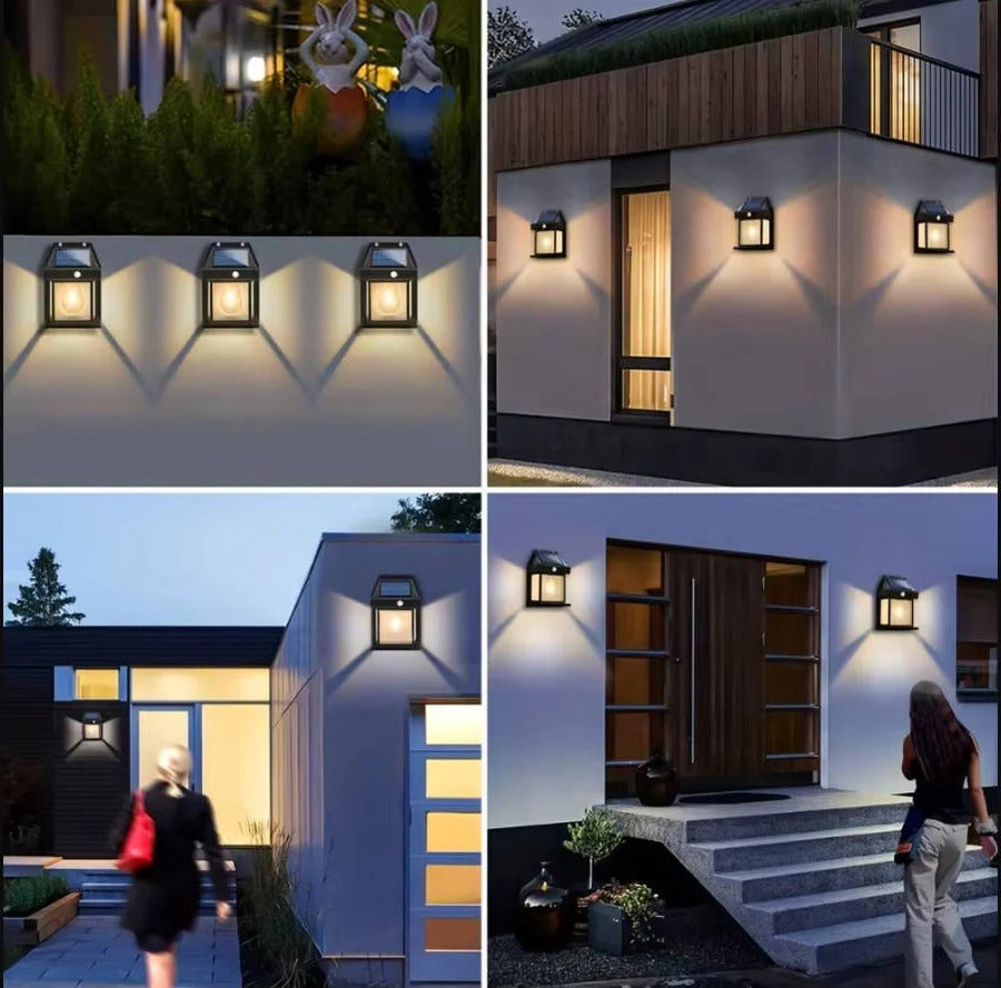 [Hometech] Solar Wall Lamp Outdoor, Set of 2