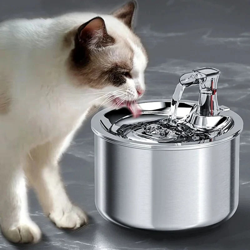 [Hometech] Stainless Steel Cat Water Fountain with Filter and Sensor