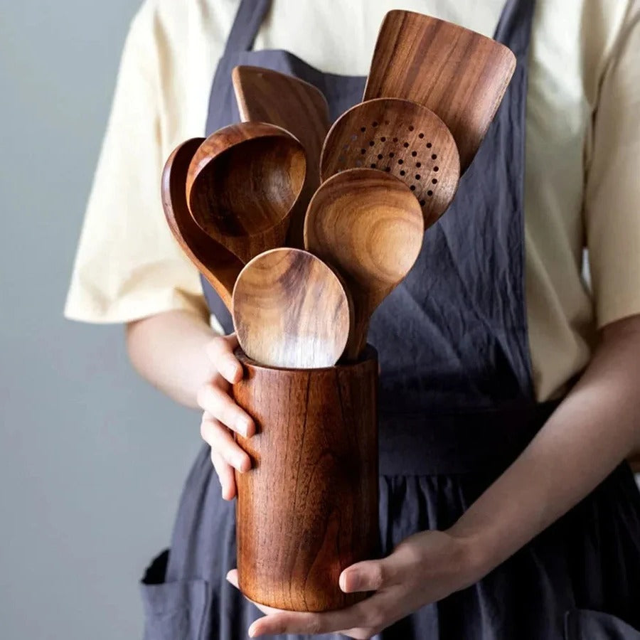 [Hometech] Kitchen Set Made of Natural Teak Wood