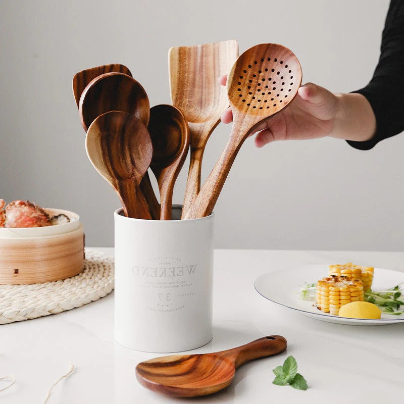 [Hometech] Kitchen Set Made of Natural Teak Wood