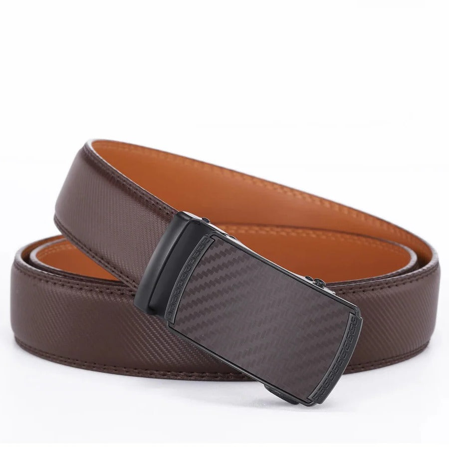 [Hometech] Men’s Genuine Leather Belt with Slide Automatic Buckle