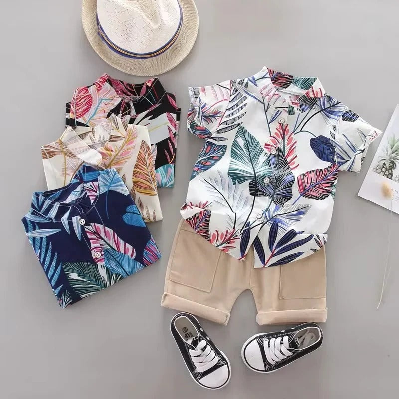 [Hometech] Baby Boy Outfit Summer Clothes – Set of 2, Top and Shorts
