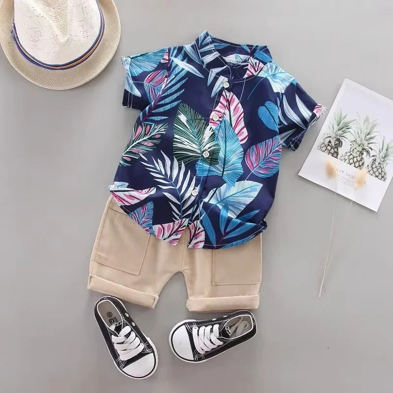 [Hometech] Baby Boy Outfit Summer Clothes – Set of 2, Top and Shorts