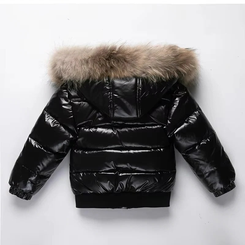 [Hometech] Kids Waterproof Down Parka – Winter Coat with Fur Hood