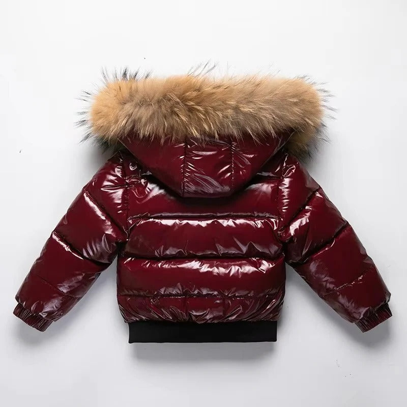 [Hometech] Kids Waterproof Down Parka – Winter Coat with Fur Hood
