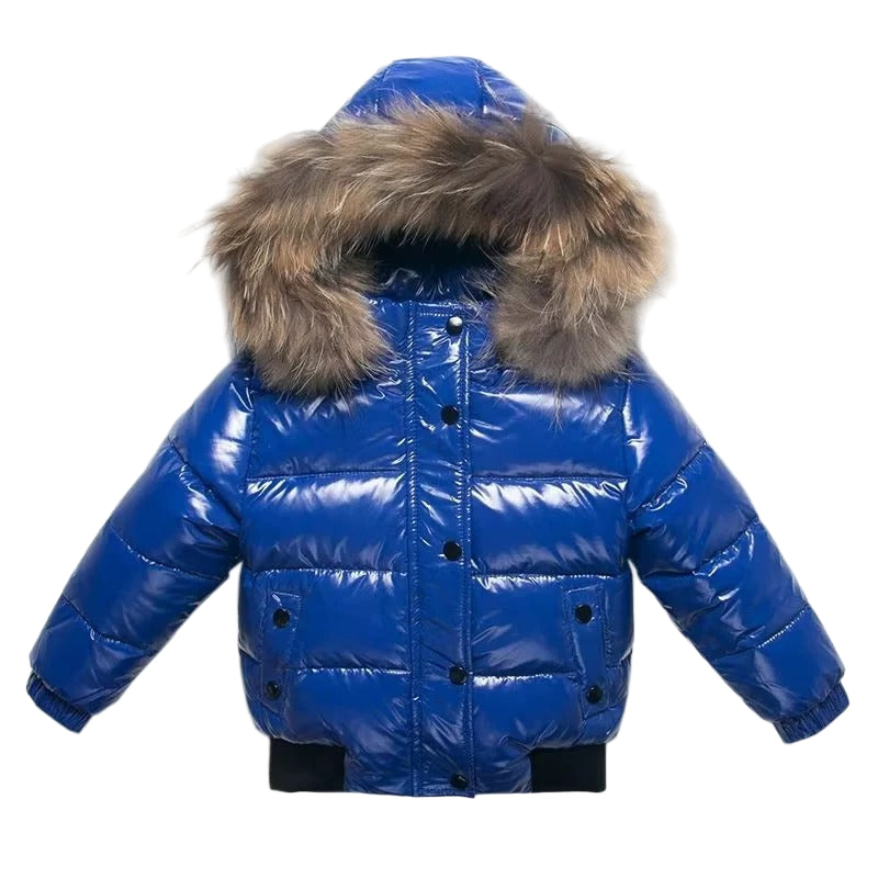 [Hometech] Kids Waterproof Down Parka – Winter Coat with Fur Hood
