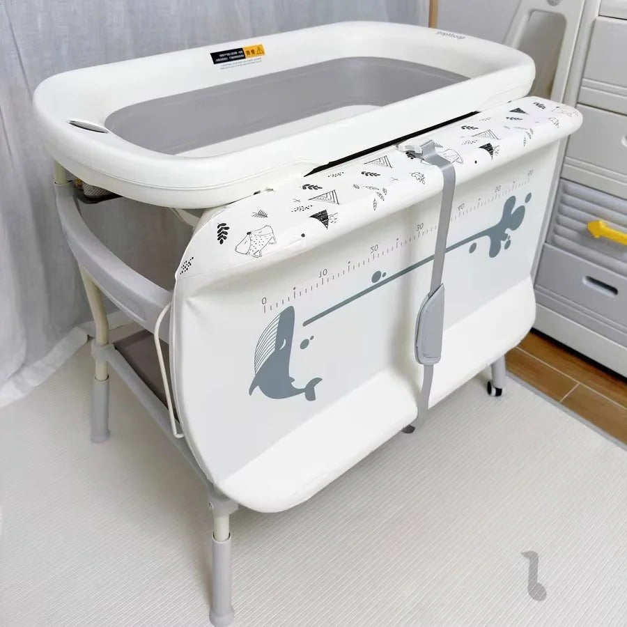 [Hometech] Foldable Baby Changing Table with Adjustable Height & Built-In Bath