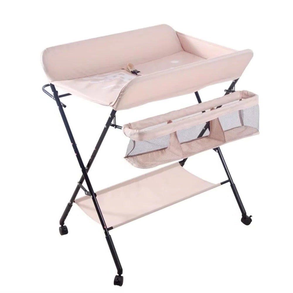 [Hometech] Foldable Baby Changing Table with Adjustable Height & Built-In Bath