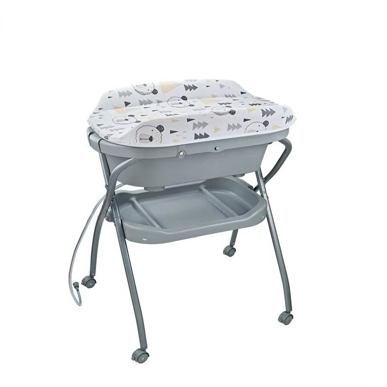 [Hometech] Foldable Baby Changing Table with Adjustable Height & Built-In Bath