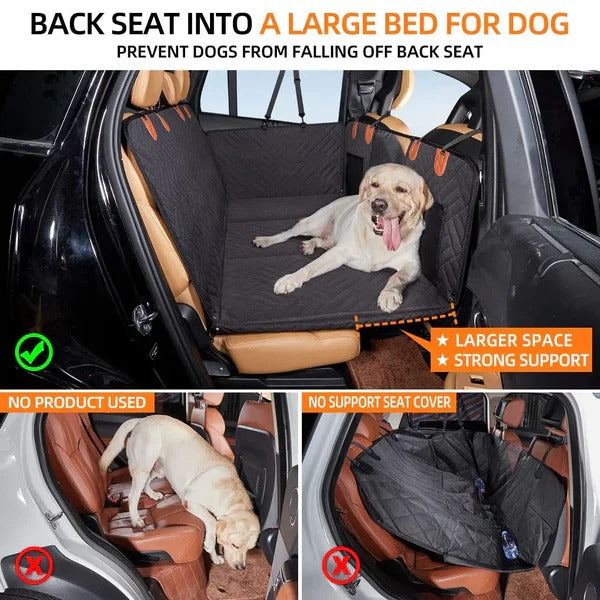 [Hometech] Durable Dog Car Seat Cover with Hard Base for Stability