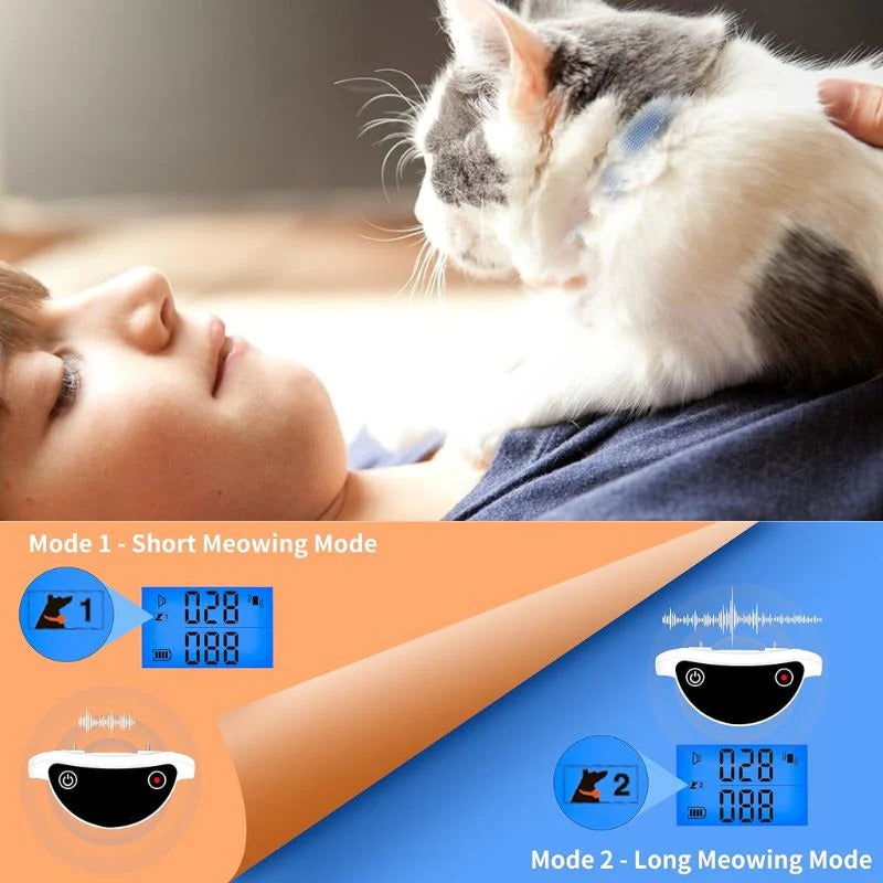 [Hometech] Adjustable Cat Feedback Collar – Sound & Vibration Modes