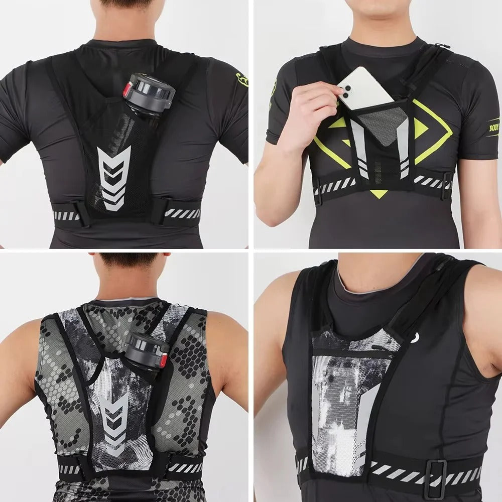 [Hometech] Adjustable Reflective Running Vest with Secure Phone Pocket