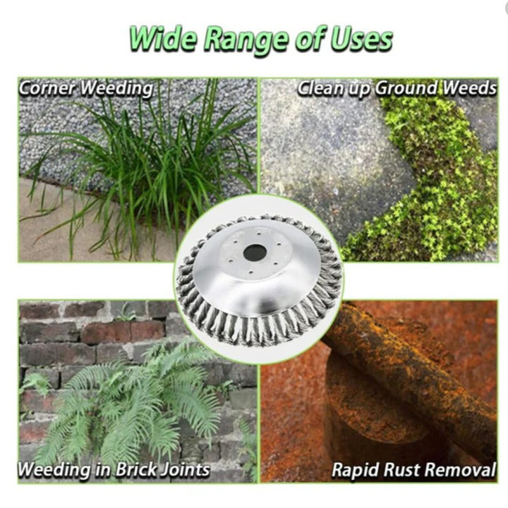 [Hometech] Heavy Duty Carbon Steel Weed Brush for Grass and Pavement